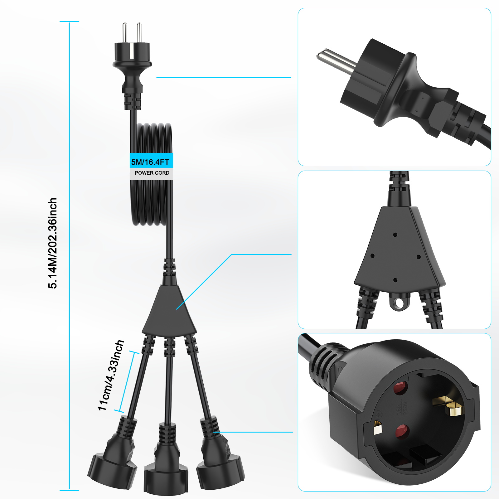 Eu Pull Ring Plug Extension Co - Kitchen Appliances Extension Cord 评论和价格